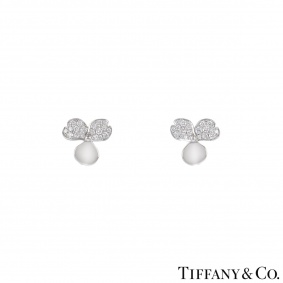 Tiffany & Co. Platinum Diamond Paper Flowers Earrings